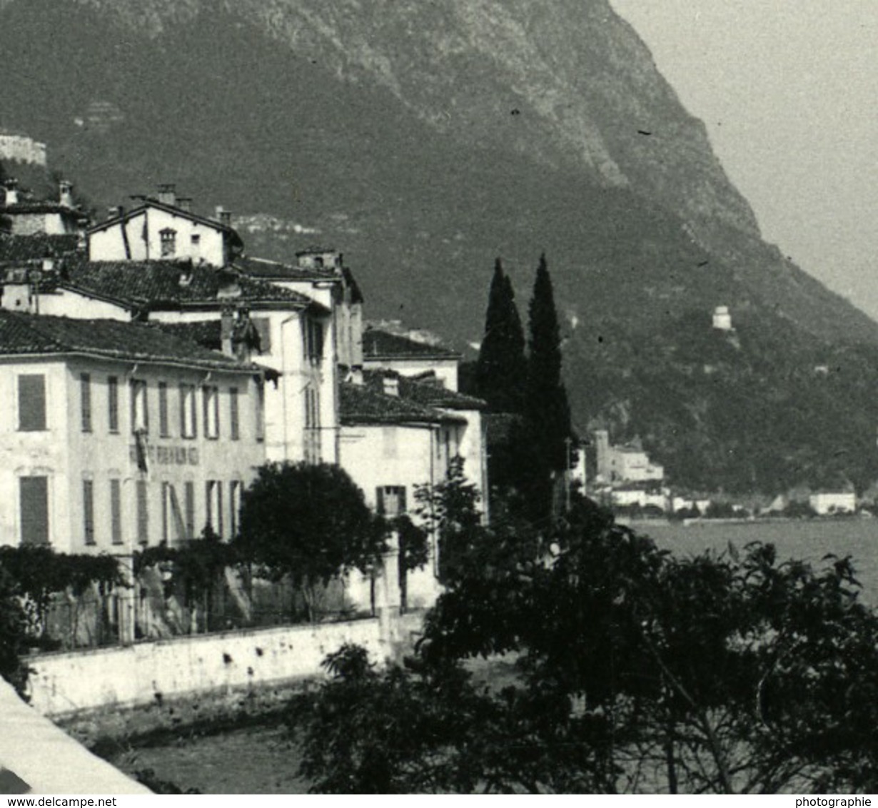 Italie Lac De Lugano Oria Villa Marchese Brusati Ancienne Photo Stereo Possemiers 1900 - Photos Stéréoscopiques