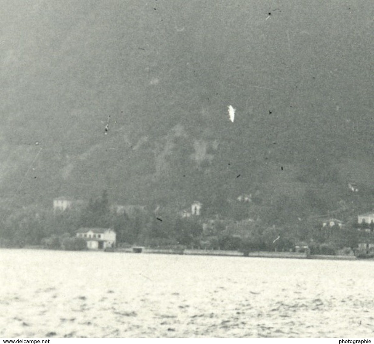 Suisse Lac De Lugano Melide Panorama Ancienne Photo Stereo Possemiers 1900 - Photos Stéréoscopiques