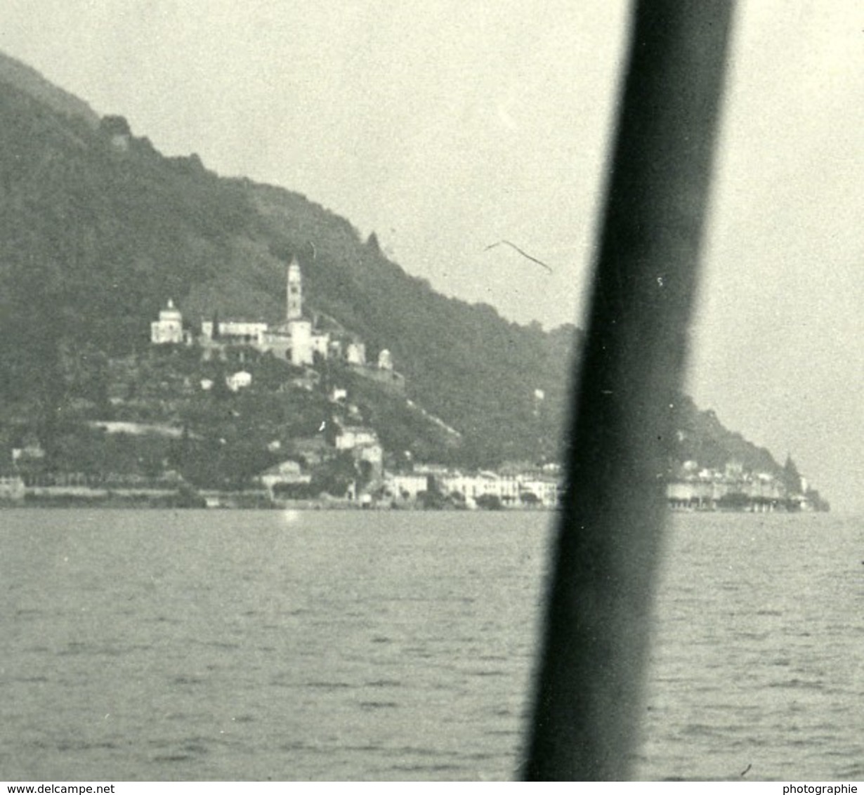 Italie Lac De Lugano Vue De Porto Ceresio Ancienne Photo Stereo Possemiers 1900 - Photos Stéréoscopiques