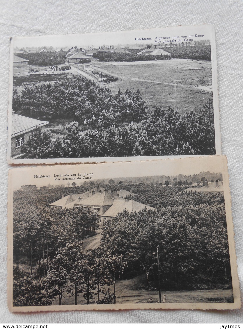 7 Cpa Helchteren Camp Infirmerie Etat Major Mess Officier Kamp Cachet Etoile Helchteren Militaria Kaserne Caserne - Houthalen-Helchteren