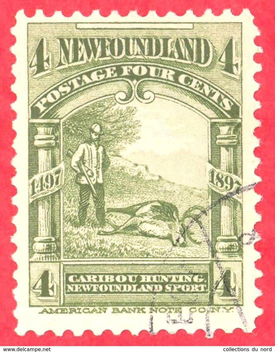 Canada Newfoundland # 63 O F/VF - Caribou Hunting - 4 Cents - 1865-1902