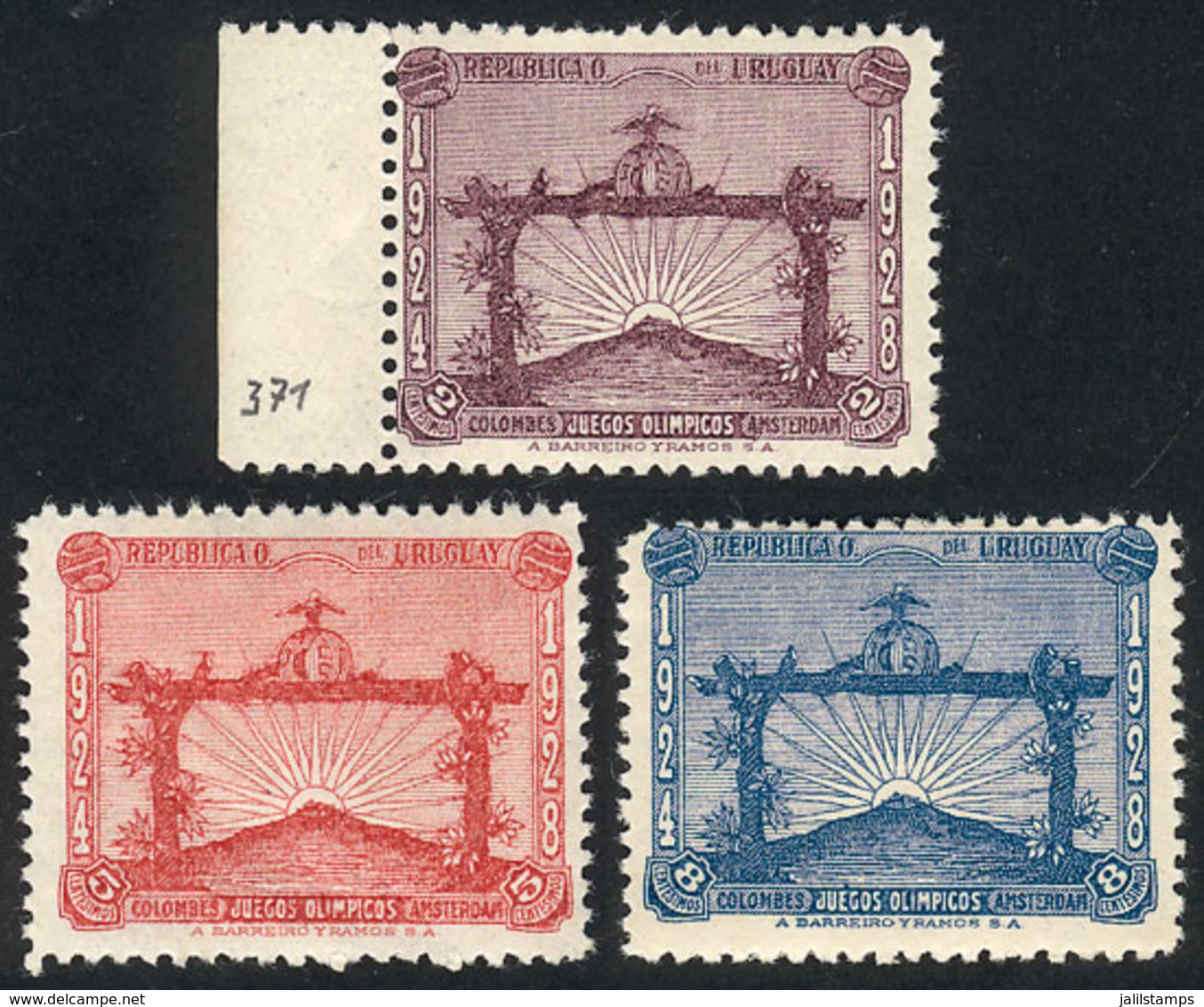 TOPIC FOOTBALL/SOCCER: Sc.388/390, 1928 Olympic Football Winners In The Olympic Games Of 1924 And 1928, Cmpl. Set Of 3 V - Altri & Non Classificati