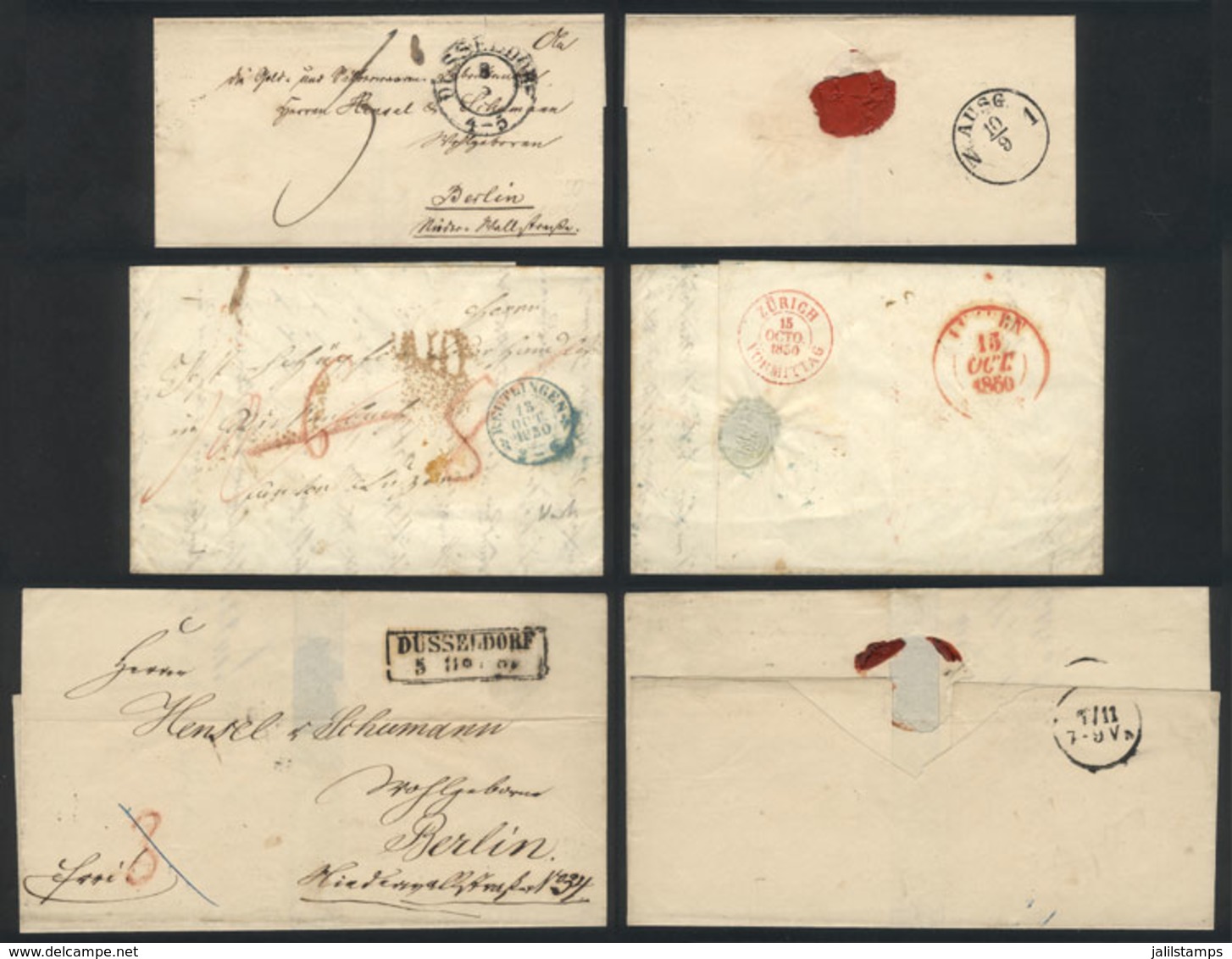 GERMANY: 1849/1857: 3 Folded Covers Sent To Berlin (2) And Switzerland, With Interesting Postal Markings, VF Quality! - Sonstige & Ohne Zuordnung