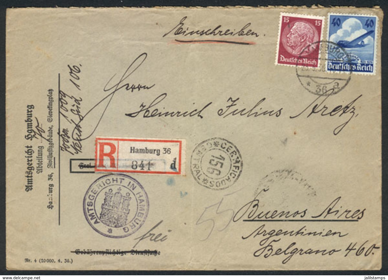 GERMANY: 15 Airmail Covers Sent To Argentina Between 1935 And 1937, Various And Very Interesting Frankings, VF Quality! - Otros & Sin Clasificación