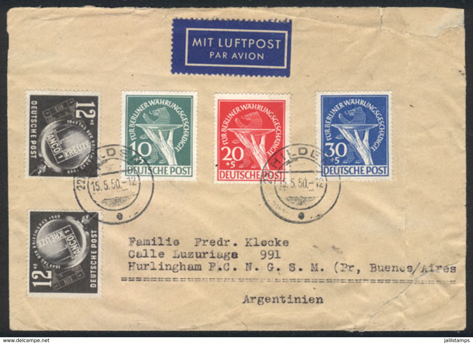 GERMANY: Interesting Combination Of Stamps Of West Berlin And DDR: Cover Franked By DDR Michel 245 X2 And Berlin Mi.68/7 - Otros & Sin Clasificación