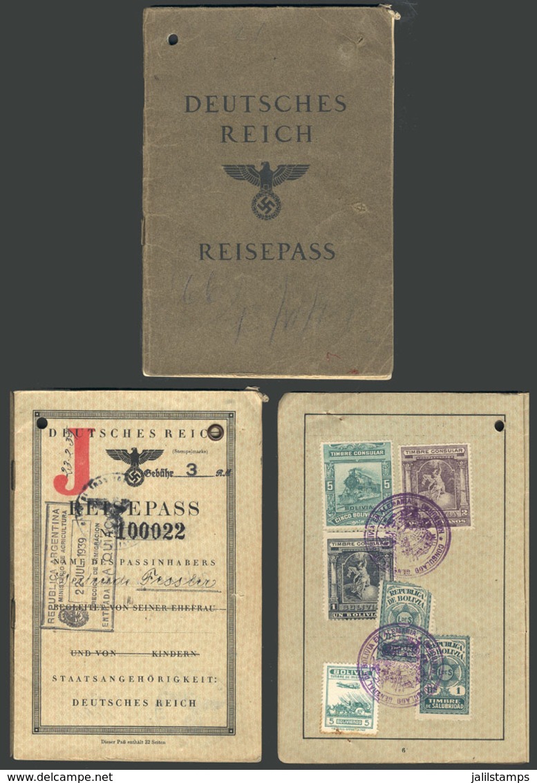 GERMANY: PASSPORT FOR A JEWISH WOMAN: Issued On 23/FE/1939 To Miss Gertrude Fessler, Marked With A Large Red J On The Fi - Unclassified