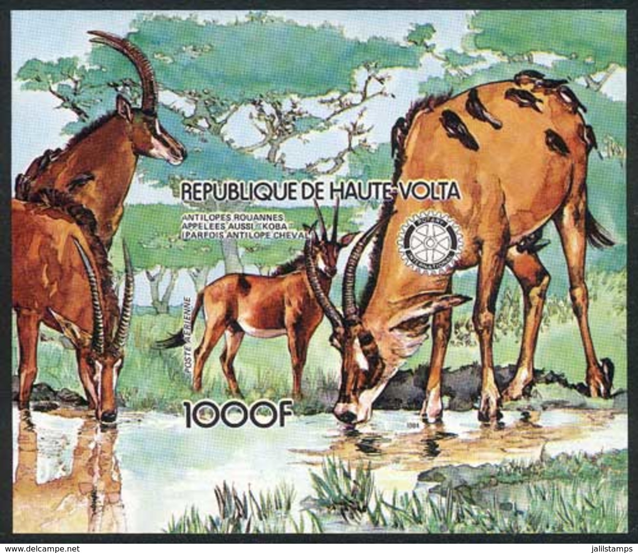 UPPER VOLTA: Sc.660, 1984 Rotary And Antelopes, IMPERFORATE Variety, Excellent Quality! - Haute-Volta (1958-1984)