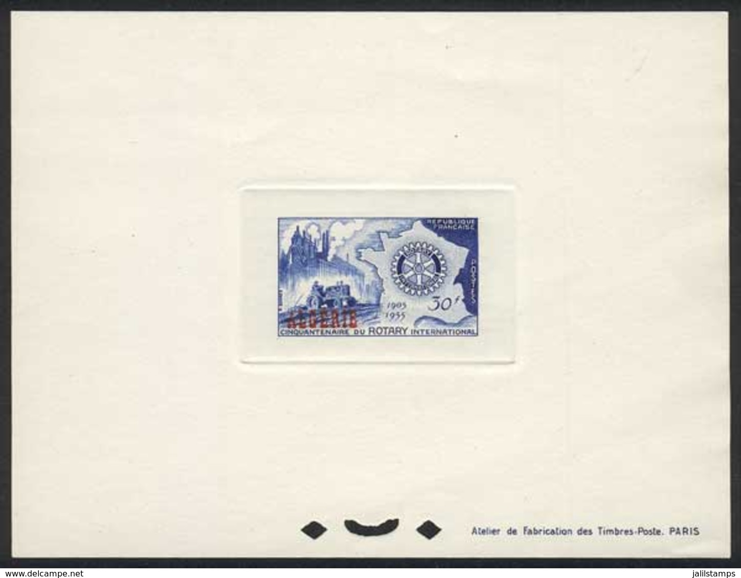 ALGERIA: Sc.264, 1955 Rotary, Deluxe Proof Printed On Imperforate Sheet, Excellent Quality! - Other & Unclassified