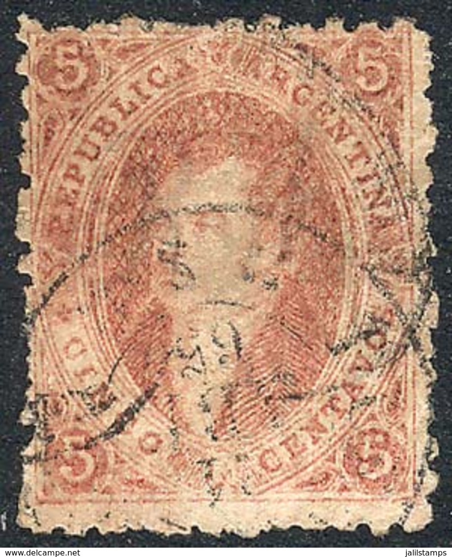 ARGENTINA: GJ.20d, 3rd Printing, Lightly Dirty Plate Variety, Very Interesting Color, Rare! - Brieven En Documenten