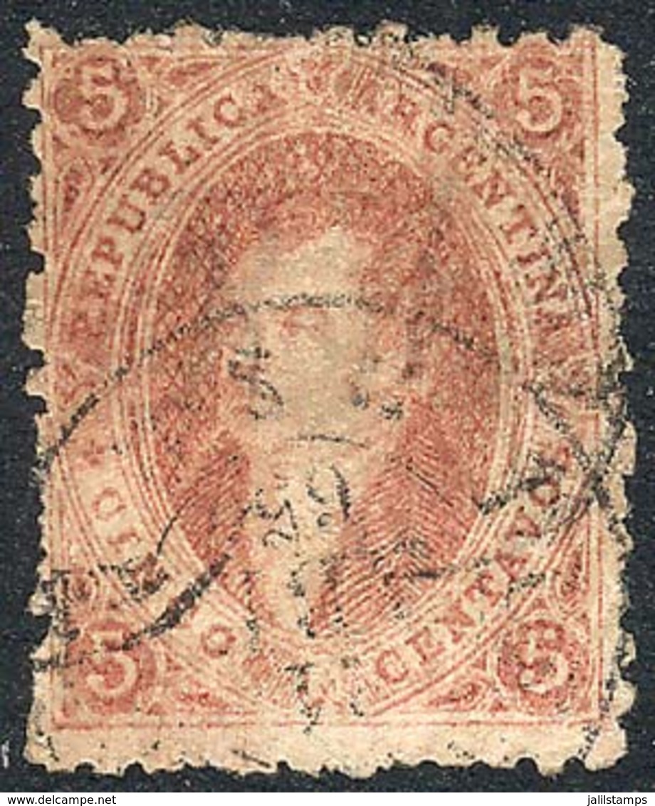 ARGENTINA: GJ.20d, 3rd Printing, Lightly Dirty Plate Variety, Very Interesting Color, Rare! - Lettres & Documents
