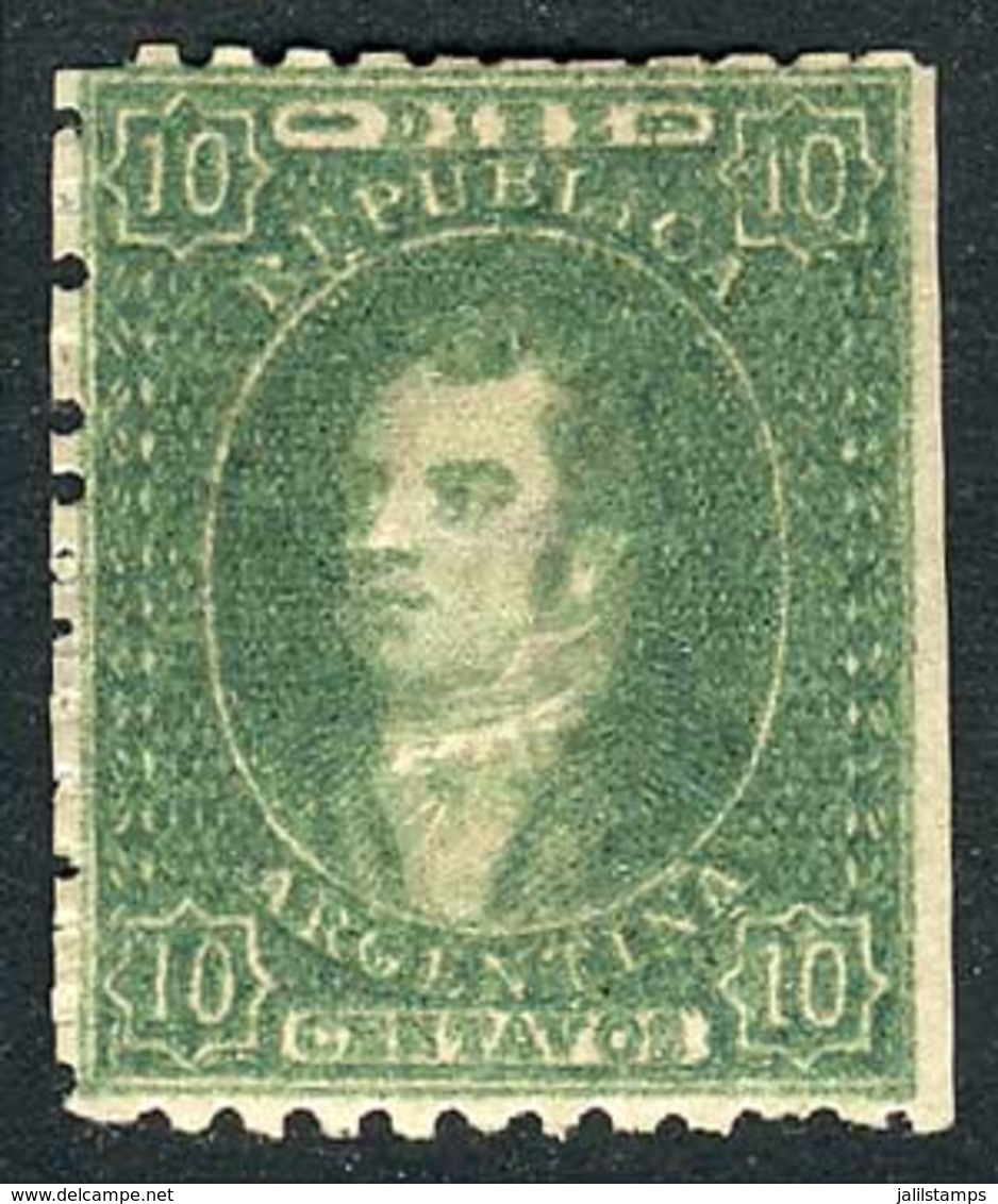 ARGENTINA: GJ.23, Worn Impression, MINT WITH ORIGINAL GUM (very Rare!), VF Quality, Catalog Value US$100 + 200% - Neufs