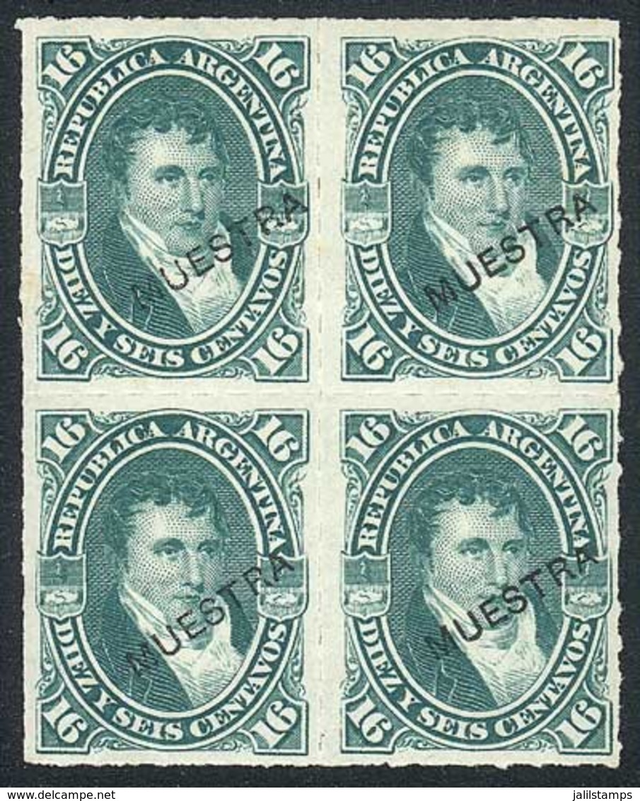 ARGENTINA: GJ.50, Block Of 4 Overprinted MUESTRA (specimen), Excellent Quality! - Andere & Zonder Classificatie