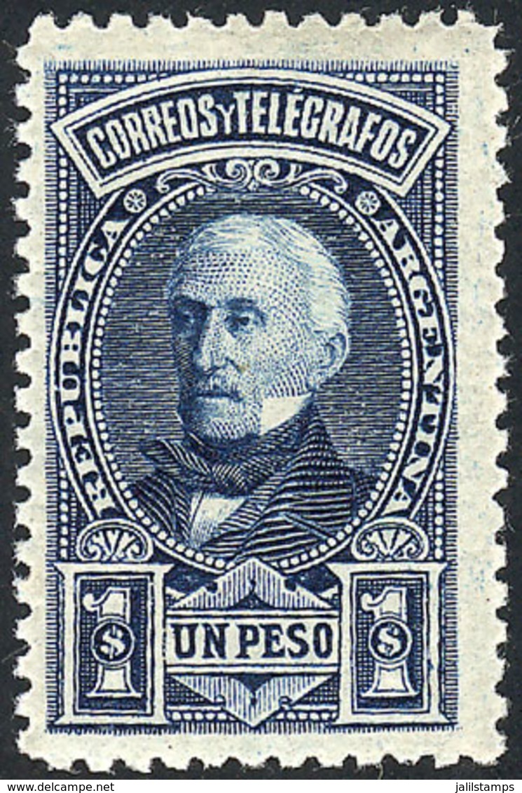 ARGENTINA: GJ.115, 1889 1P. San Martín, Mint Very Lightly Hinged, Excellent! - Autres & Non Classés