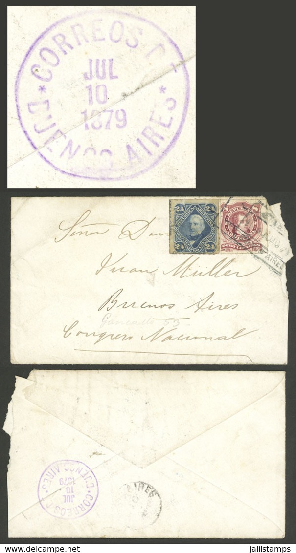 ARGENTINA: Cover Sent From A Town In The Province Of Buenos Aires To The National Congress In Buenos Aires On 3/JUL/1879 - Sonstige & Ohne Zuordnung