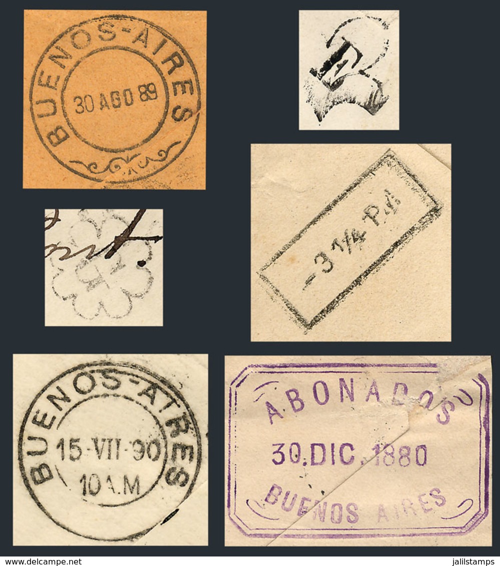 ARGENTINA: 6 Covers Sen From France To Buenos Aires Between 1880 And 1890, All With Interesting And Rare Arrival Marking - Other & Unclassified