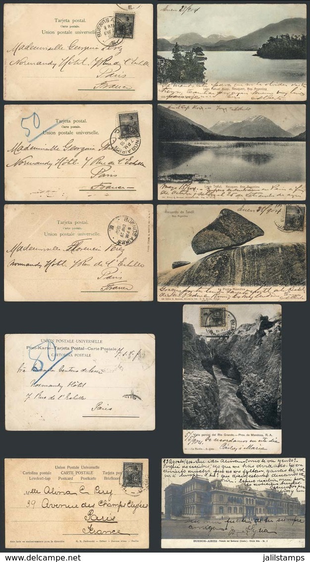 ARGENTINA: 5 Handsome Postcards With Views Of Various Places (editors: Rosauer, Pedrocchi, La Nación), Sent To France Be - Autres & Non Classés