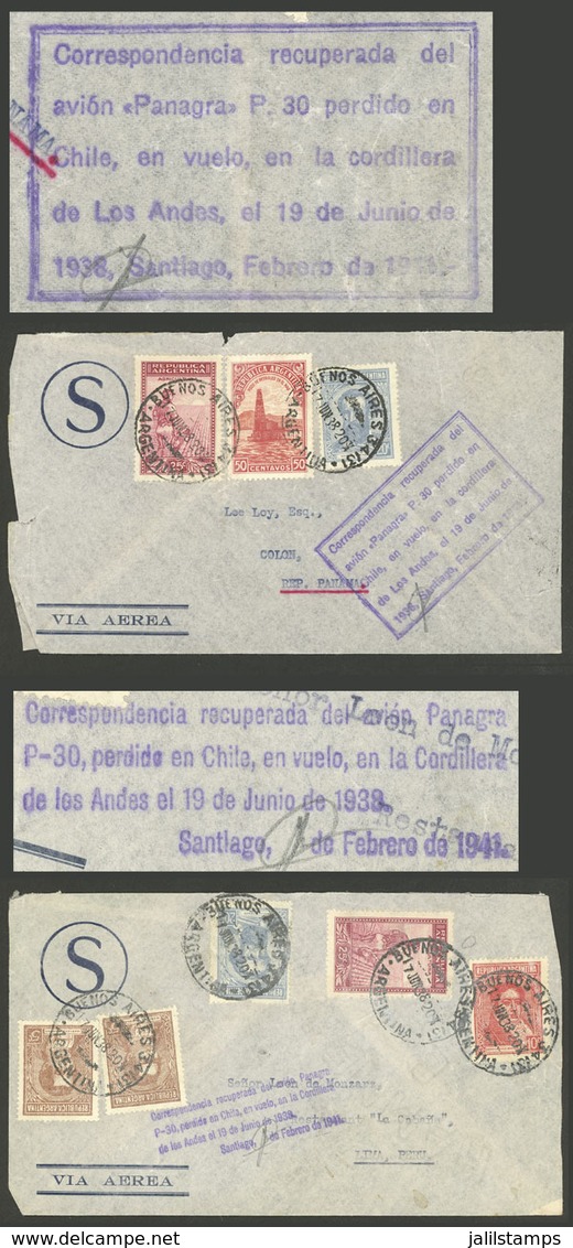 ARGENTINA: CRASH COVER: 2 Airmail Covers Sent From Buenos Aires To Panamá, The Flight Crashed In The Andes Mountains On  - Other & Unclassified