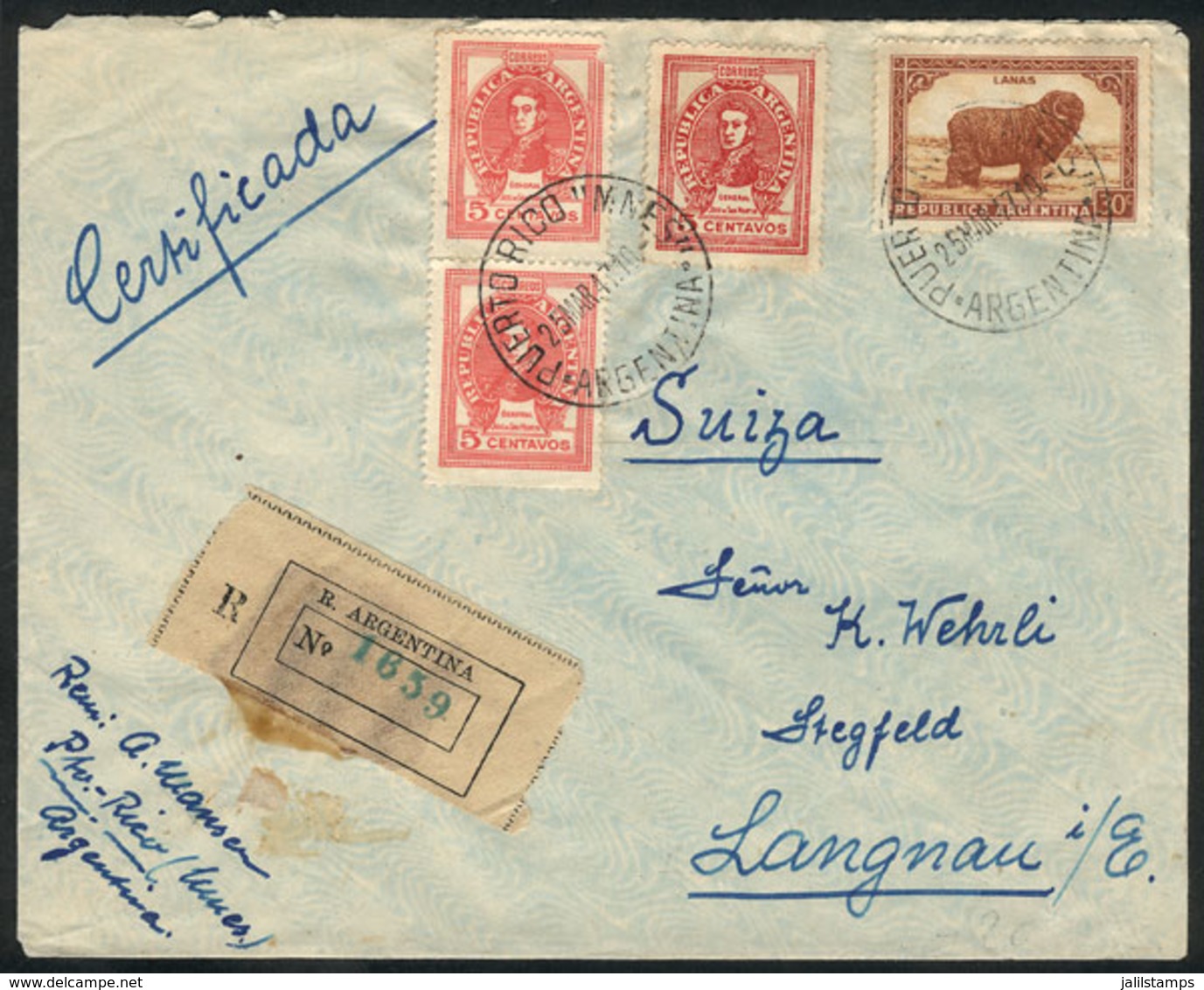 ARGENTINA: RARE COMBINATION Of 5c. San Martín Unwatermarked TYPOGRAPHED (GJ.891) + Pair OFFSET (GJ.890), Along With 30c. - Sonstige & Ohne Zuordnung