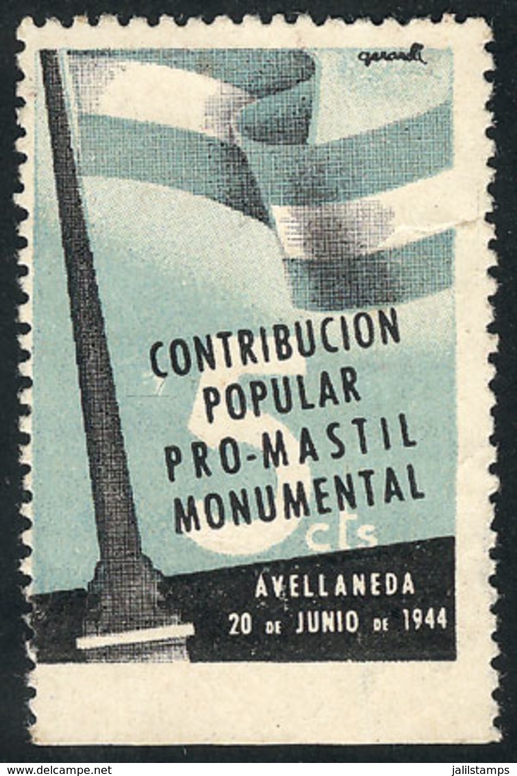 ARGENTINA: Popular Contribution For Monument Flagmast, Avellaneda 20 June 1944, Rare! - Autres & Non Classés