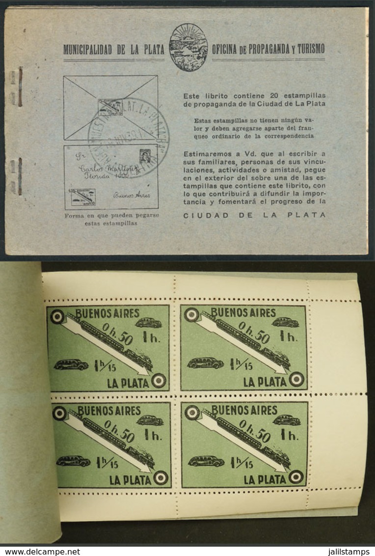 ARGENTINA: Municipality Of La Plata, COMPLETE BOOKLET Of 20 Cinderellas Indicating The Travelling Times Between Buenos A - Sonstige & Ohne Zuordnung