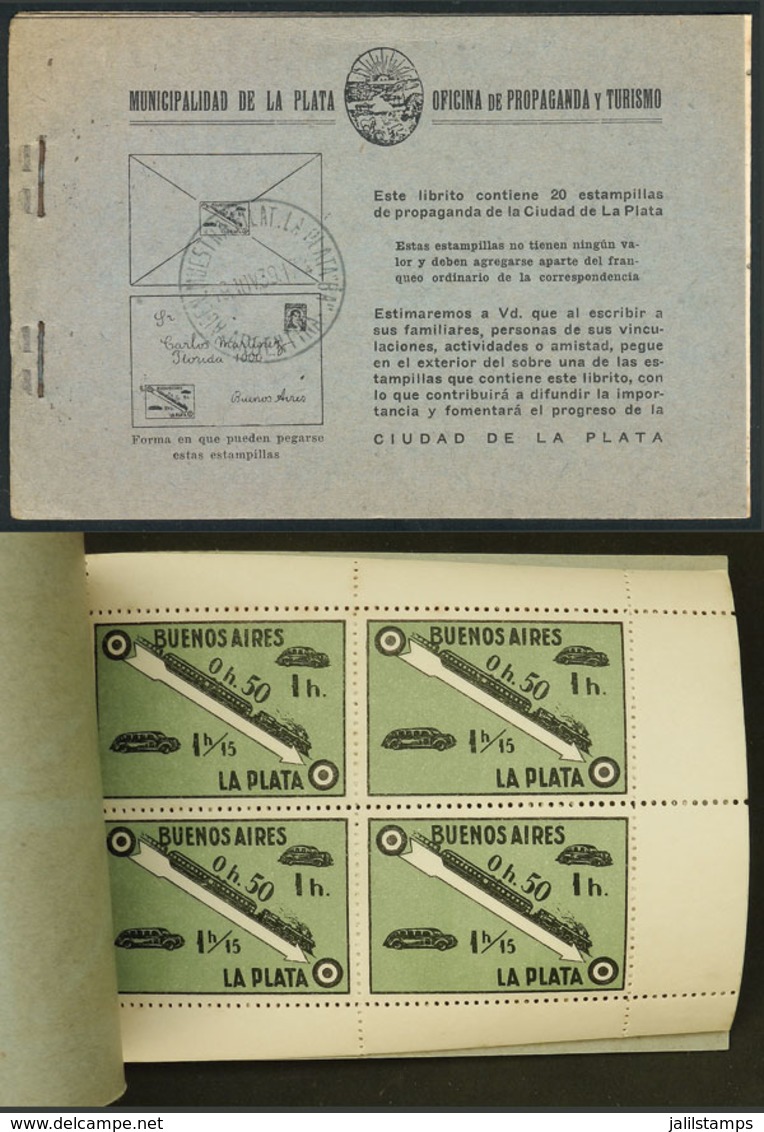 ARGENTINA: Municipality Of La Plata, COMPLETE BOOKLET Of 20 Cinderellas Indicating The Travelling Times Between Buenos A - Autres & Non Classés