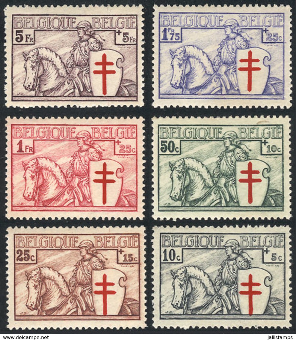 BELGIUM: Sc.B152/162 (without B159, Value Of Little Importance), 1934 Red Cross, Crusader, 6 Values Of The Set Of 7, Min - Sonstige & Ohne Zuordnung