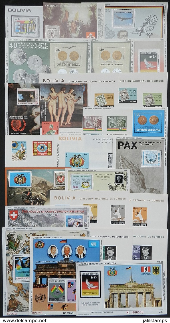 BOLIVIA: 25 MNH Souvenir Sheets Of Excellent Quality, One With MUESTRA Overprint, All VERY THEMATIC, Many Unlisted In Sc - Bolivie