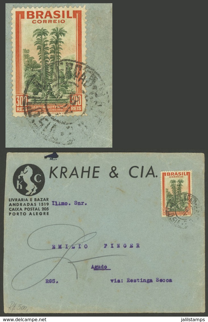 BRAZIL: Cover Sent From Porto Alegre To Fachinal Do Soturno In NO/1937, Franked By RHM.C-120 ALONE, Catalog Value 840Rs. - Autres & Non Classés