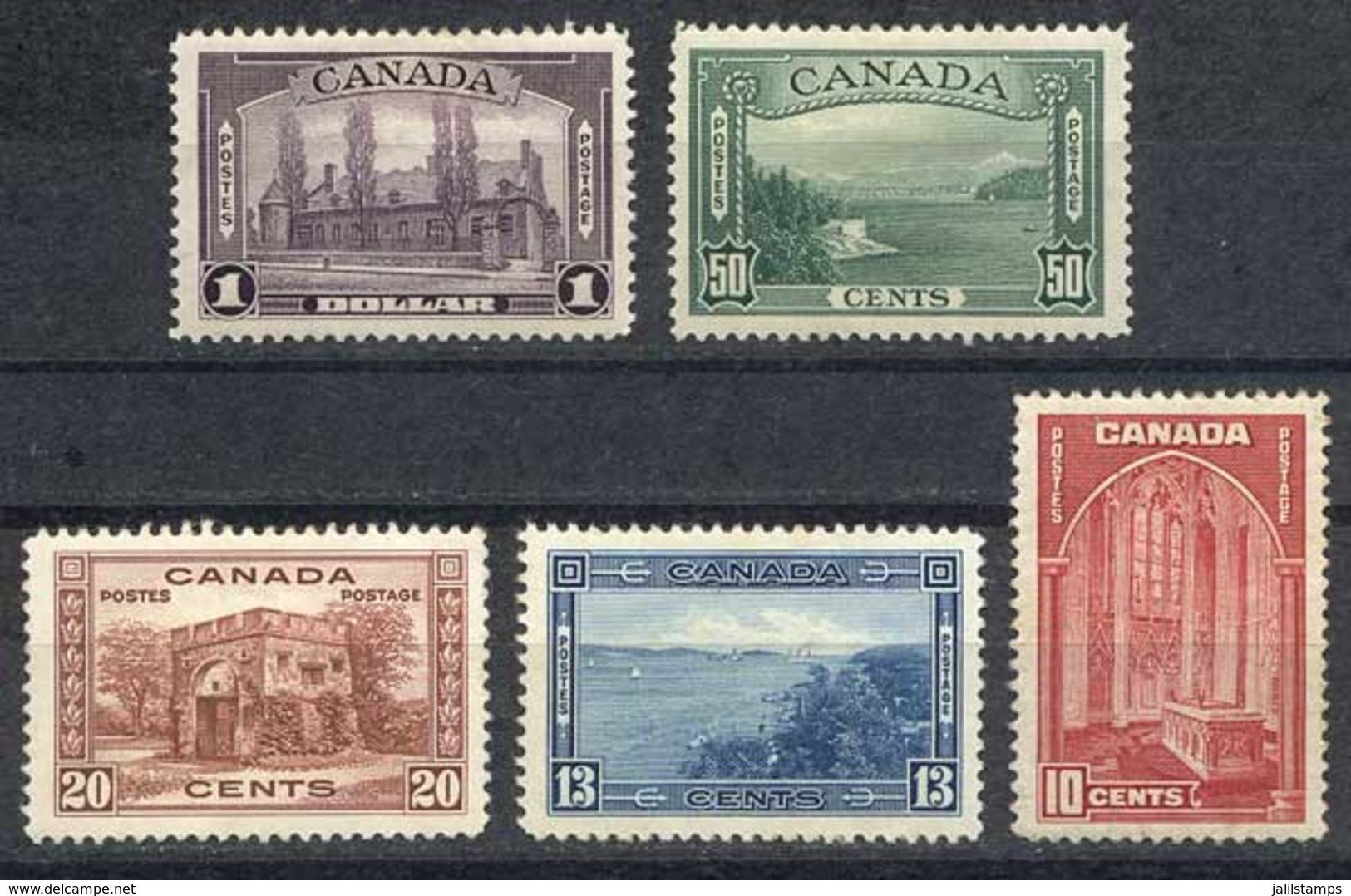 CANADA: Sc.241/245, 1938 Complete Set Of 5 Values, Mint Lightly Hinged, Fine To VF General Quality, Catalog Value US$154 - Other & Unclassified