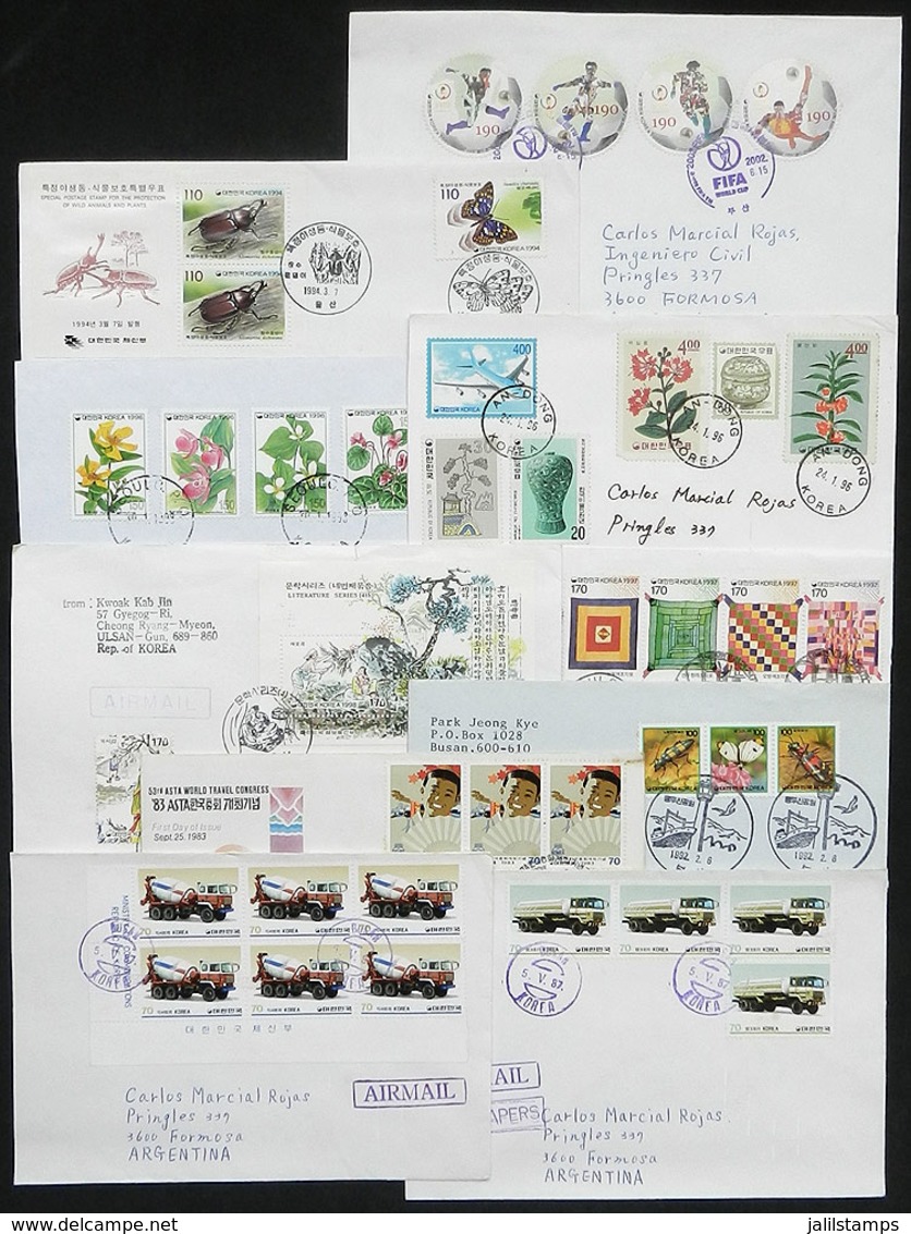 KOREA: 40 Modern Covers Sent To Argentina With Very Interesting And Handsome Postages, Most Of Fine To VF Quality, Few W - Korea (...-1945)