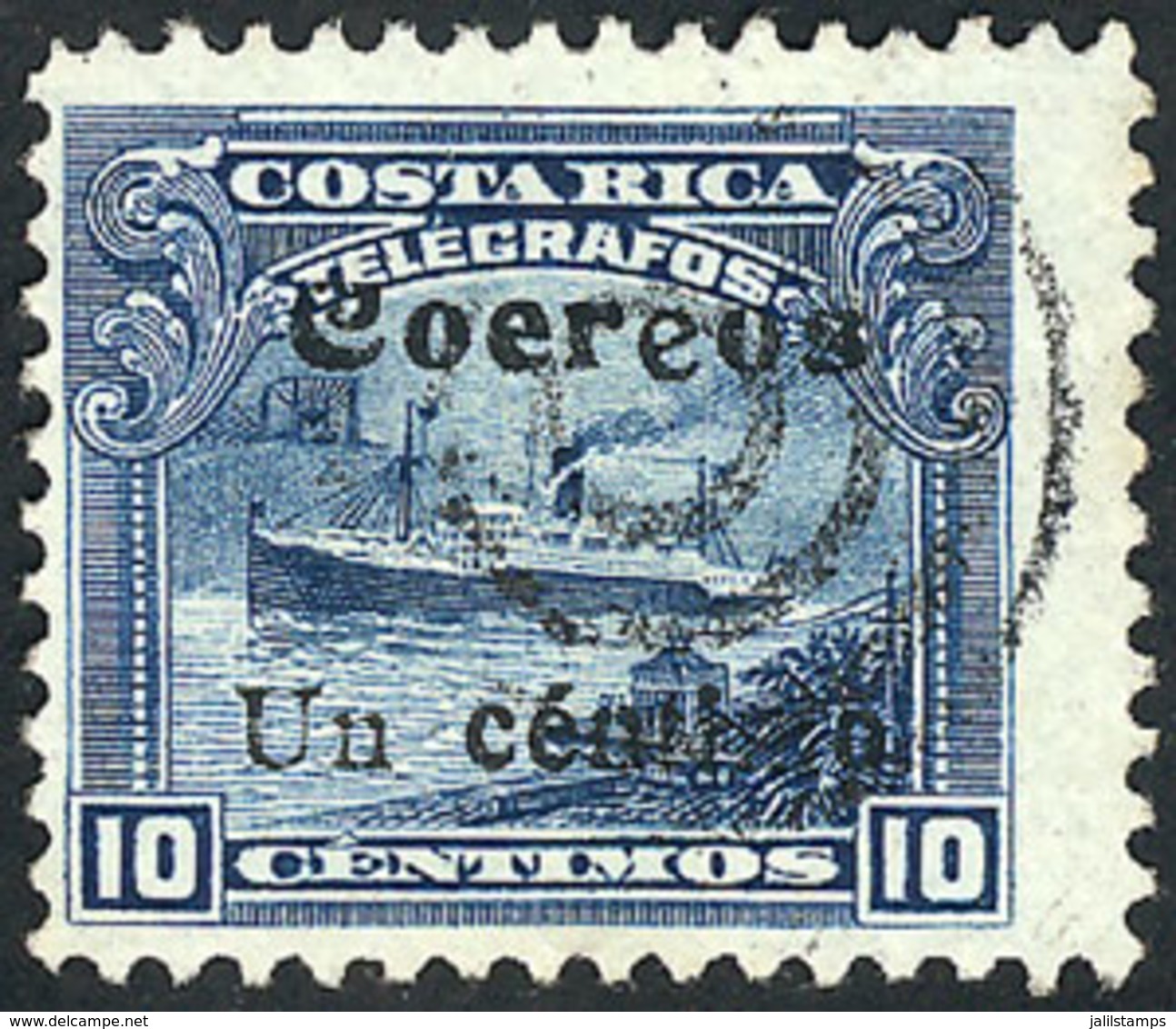 COSTA RICA: Sc.87, With Coereos Variety, Unlisted By Scott, VF Quality, Rare!" - Costa Rica