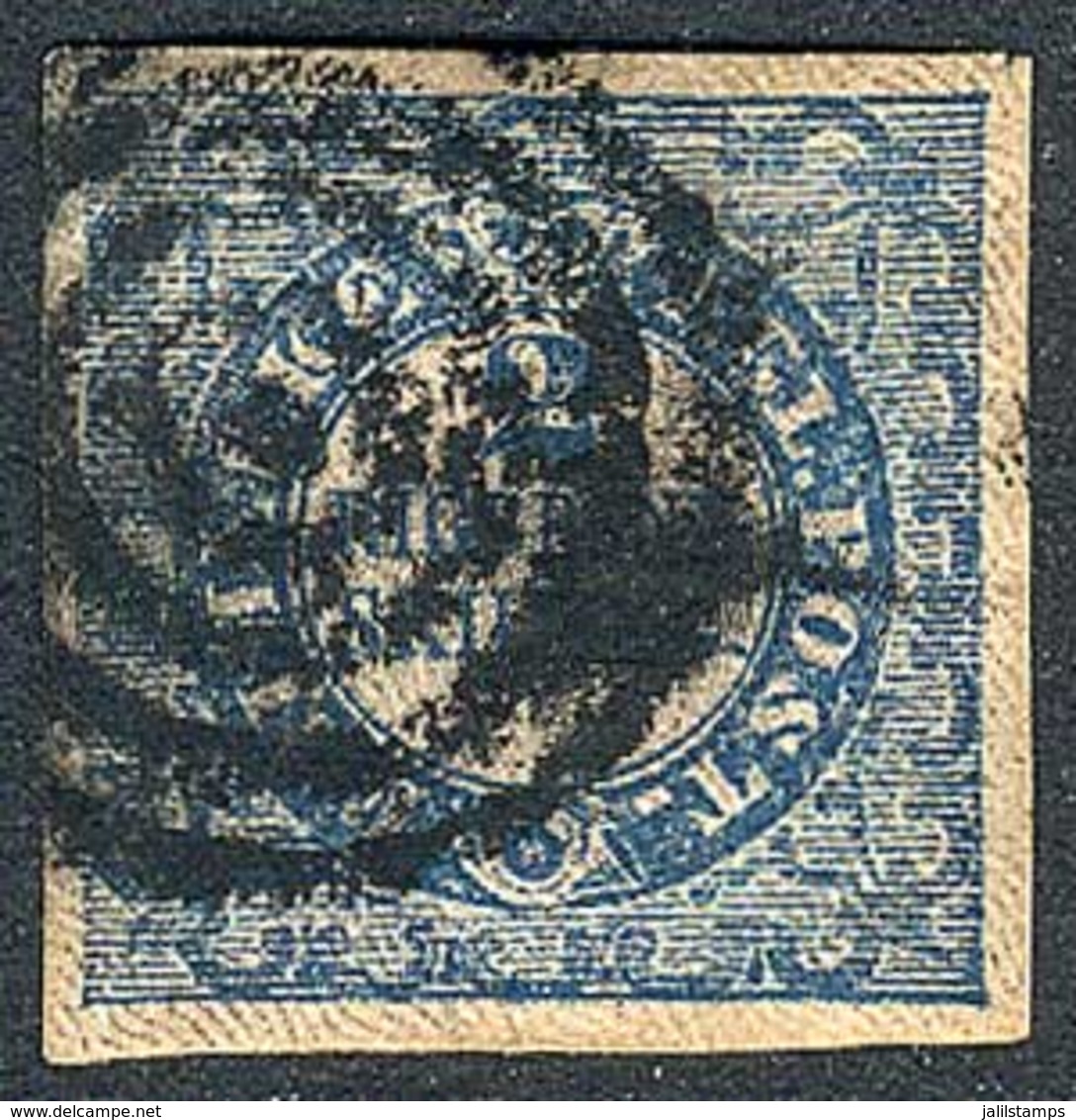 DENMARK: Sc.1, 1851 2Rs. Blue, 4 Ample Margins, Very Fresh, Excellent Quality! - Andere & Zonder Classificatie