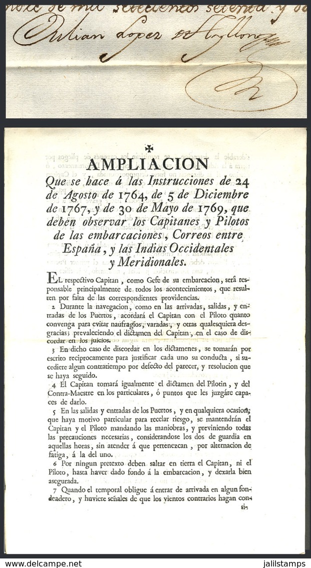 SPAIN: EXTENSION To The Instructions Of 24 August 1764, Of 5 December 1767, And Of 30 May 1769, That Must Be Observed By - Autres & Non Classés