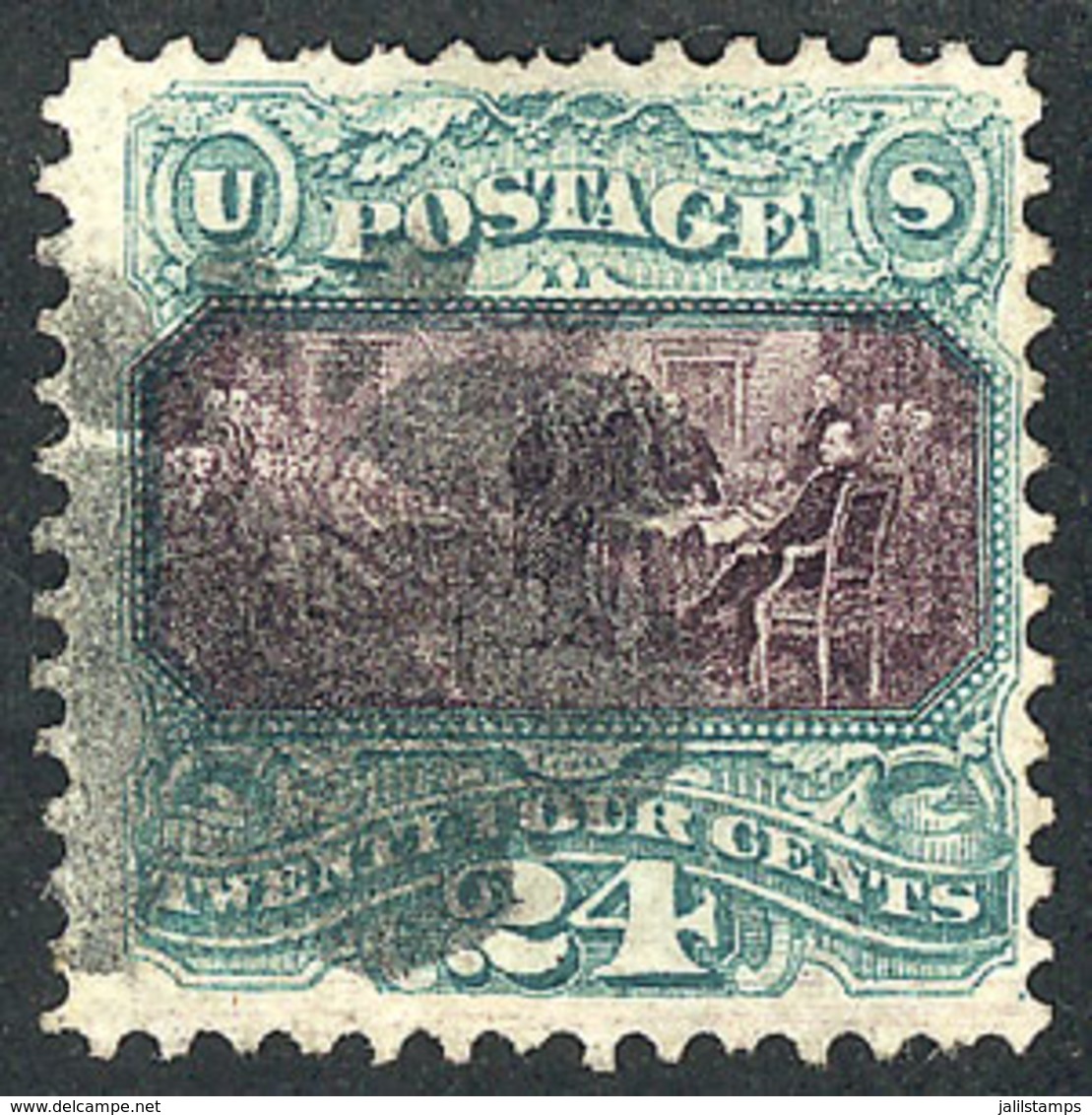 UNITED STATES: Sc.120, 1869 24c. Declaration Of Independence, Used, Very Fine Quality, Catalog Value US$650 - Andere & Zonder Classificatie