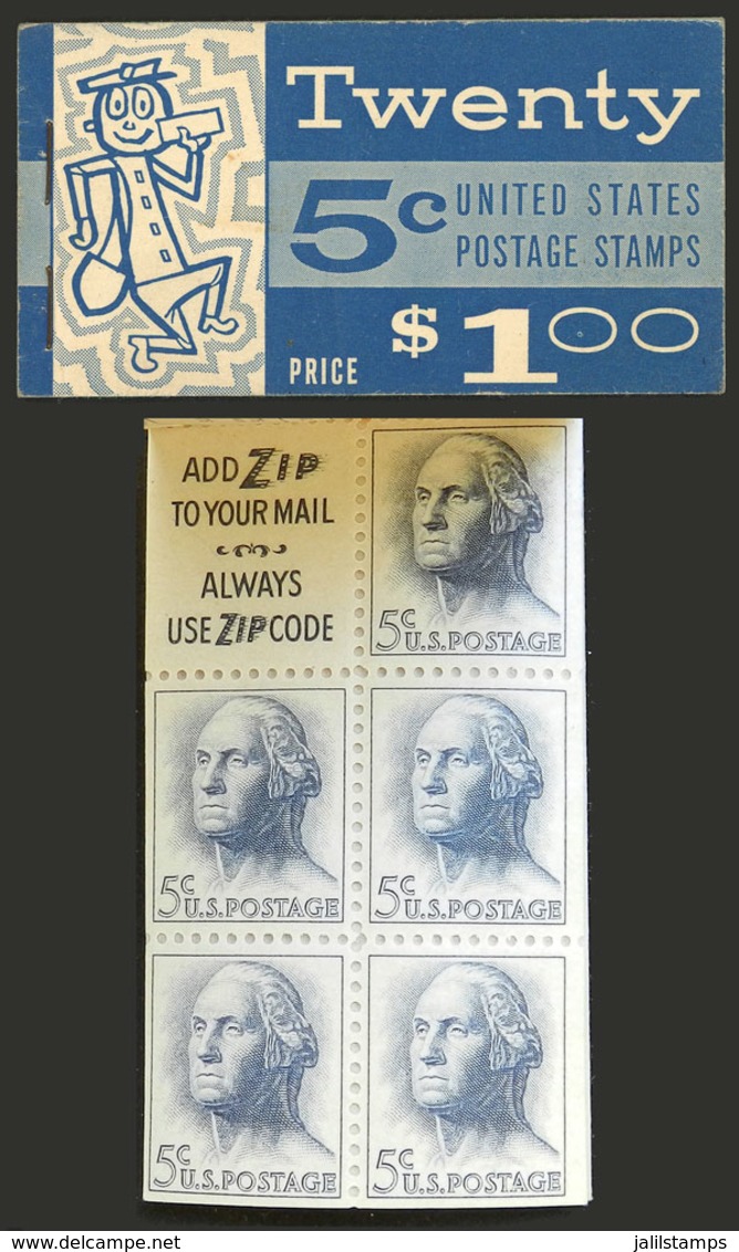 UNITED STATES: Complete Booklet Of 20 Stamps Of 5c., Excellent Quality, Low Start! - Other & Unclassified