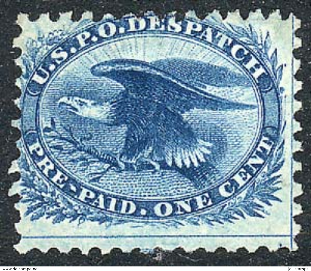 UNITED STATES: Sc.LO6, Eagle 1c. Blue, 1875 Reprint, Perf 12, VF Quality, Catalog Value US$175. - Sonstige & Ohne Zuordnung
