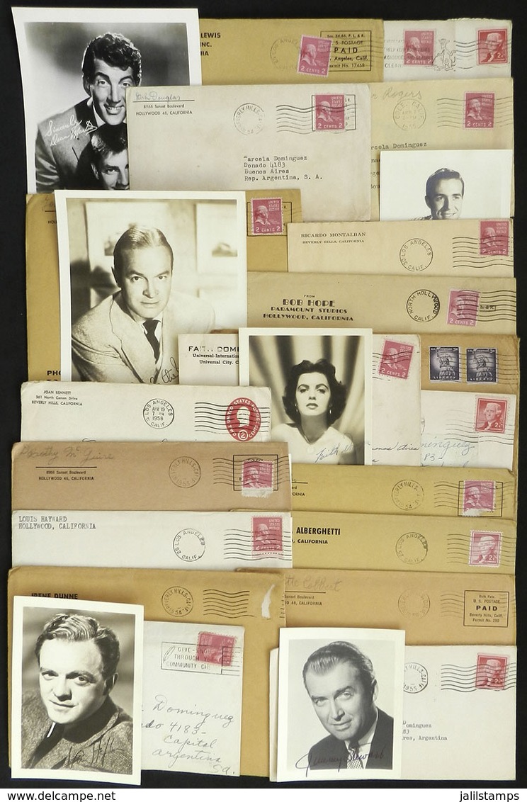 UNITED STATES: COVERS WITH PHOTOS OF ARTISTS: 20 Covers Sent To Argentina Between 1954 And 1956, Almost All Franked With - Postal History