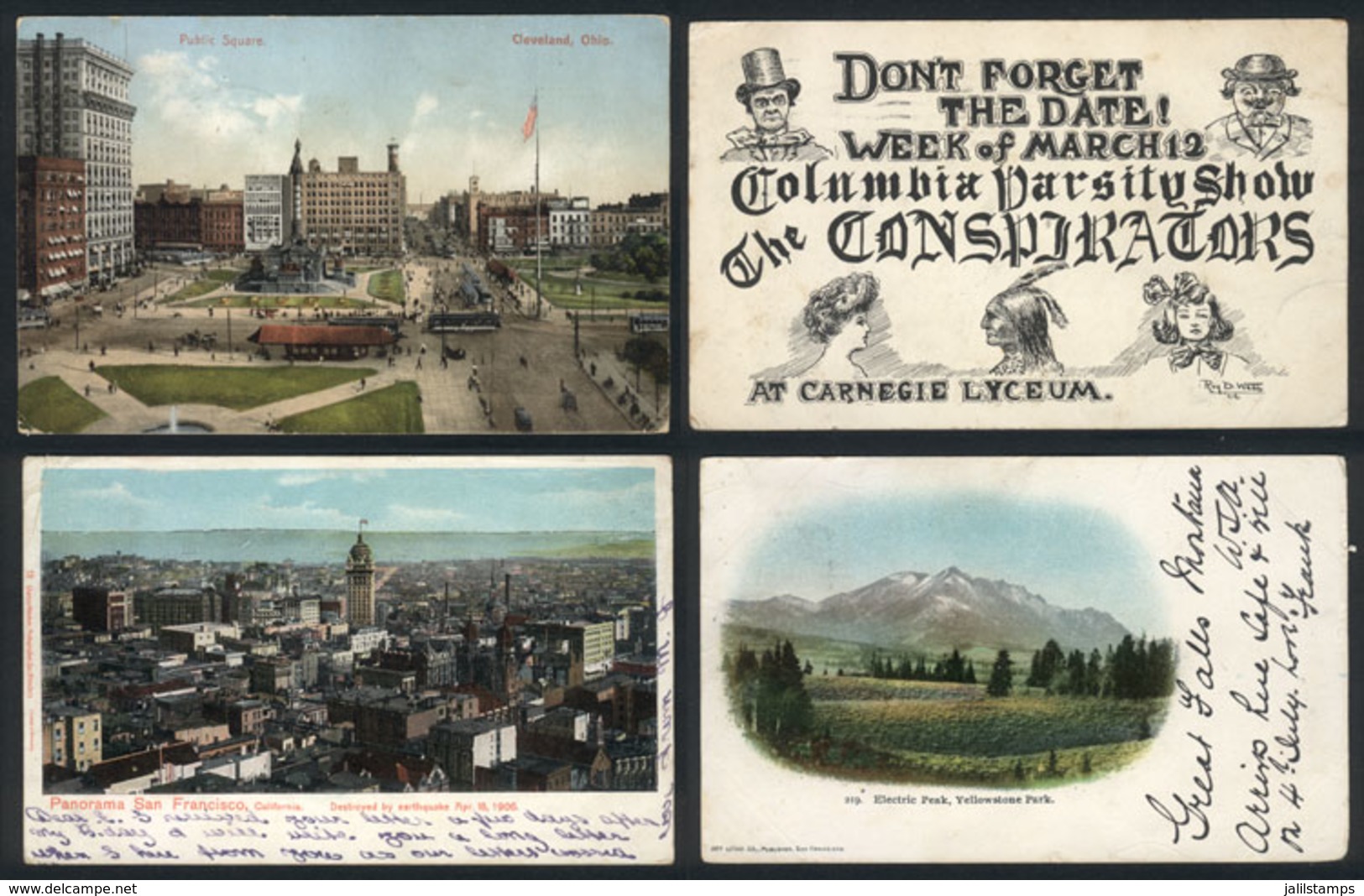 UNITED STATES: 18 Postcards Used Between 1902 And 1908, Many With Interesting Views, Some Very Rare. Almost All With Sta - Sonstige & Ohne Zuordnung