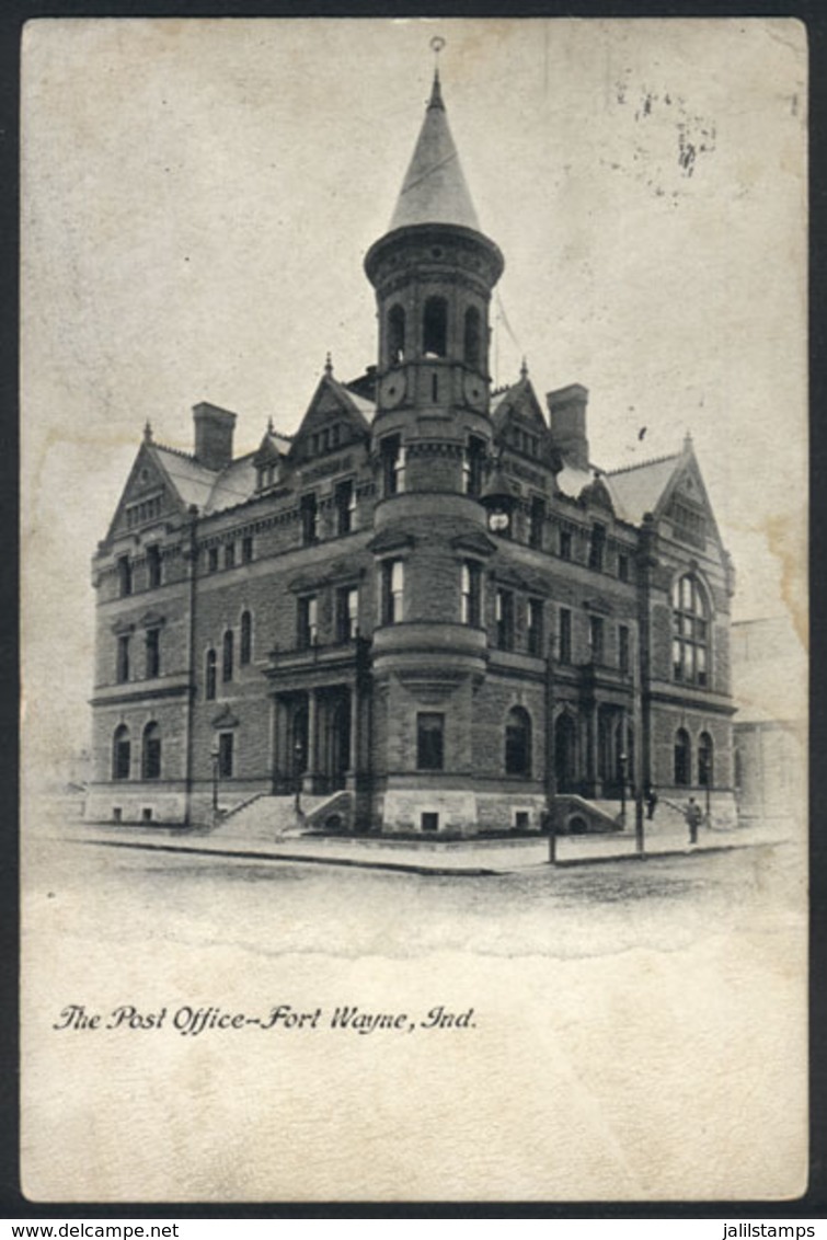UNITED STATES: FORT WAYNE, Ind.: The Post Office, Ed.J.Murray Jordan, Used In 1906, VF! - Sonstige & Ohne Zuordnung
