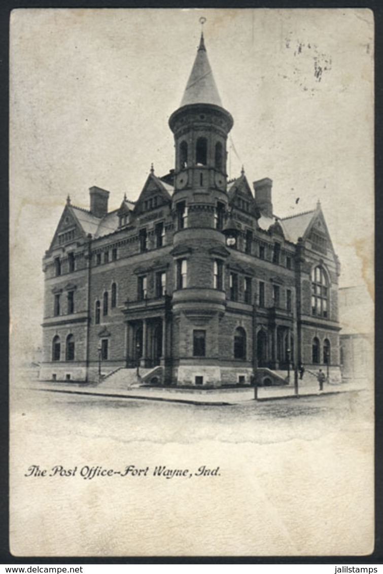 UNITED STATES: FORT WAYNE, Ind.: The Post Office, Ed.J.Murray Jordan, Used In 1906, VF! - Autres & Non Classés