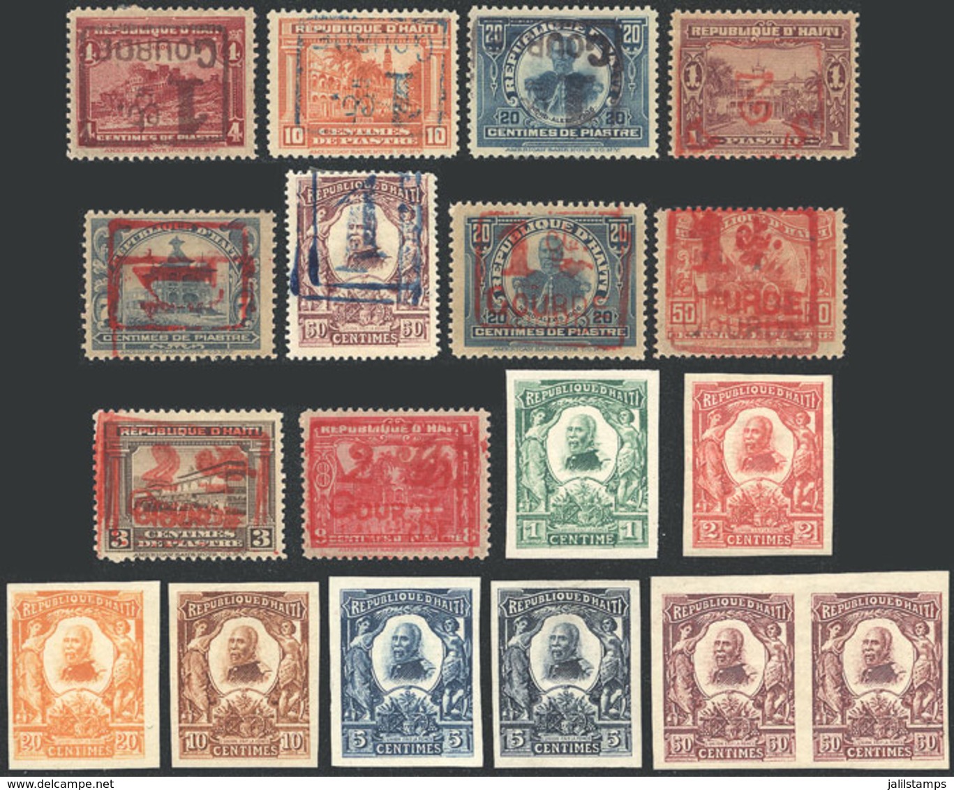 HAITI: Lot Of Old Stamps, Varieties, Several Imperforate, Inverted Surcharges, Etc., VF General Quality! - Haiti