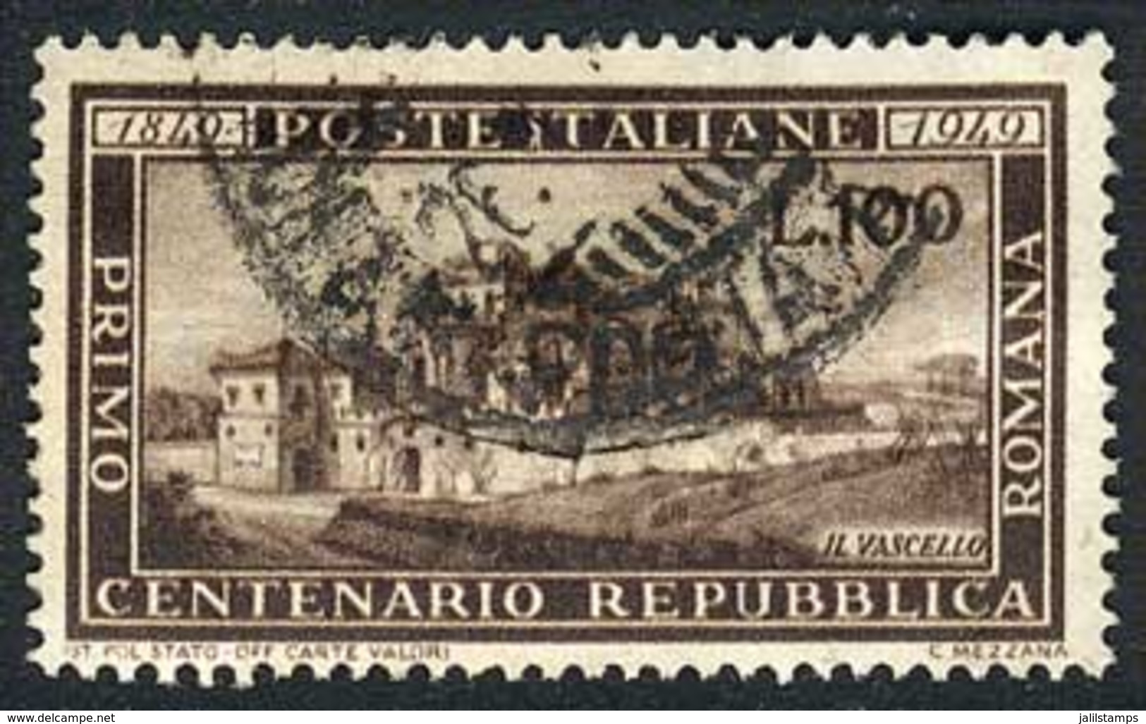 ITALY: Sc.518, 1949 100L. Repubblica Romana Used, VF Quality, Catalog Value US$125. - Zonder Classificatie