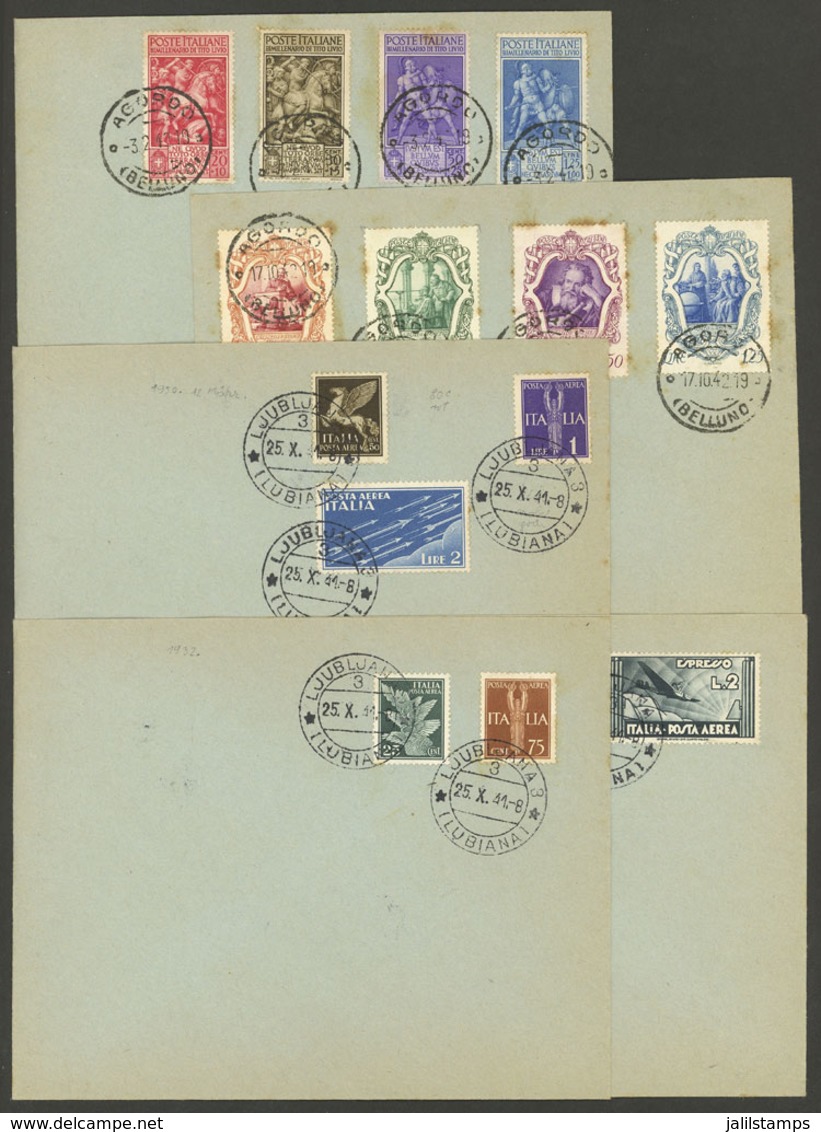 ITALY: 5 Covers With Mixed Frankings And Postmarks Of Of Ljubljana And Agordo Of 1941 And 1942, Respectively, Interestin - Unclassified