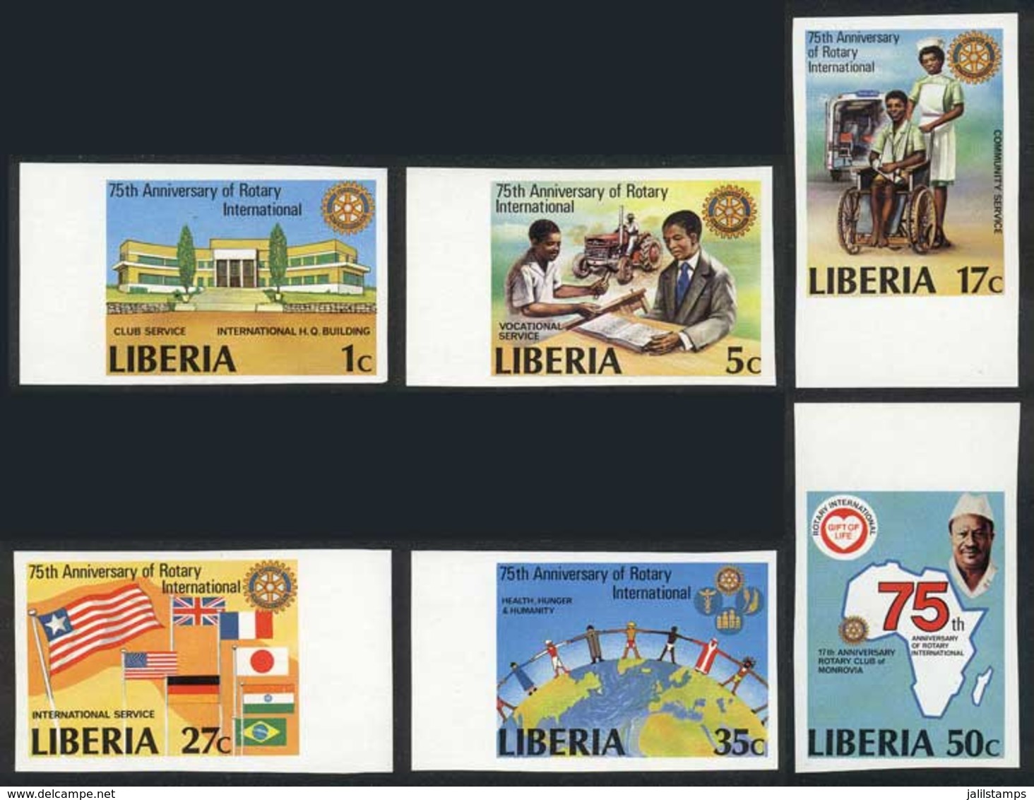 LIBERIA: Sc.860/865, 1979 Rotary, Compl. Set Of 6 Values With IMPERFORATE Var., VF Quality! - Liberia