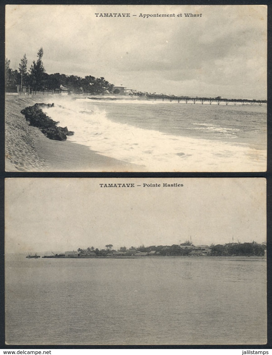 MADAGASCAR: TAMATAVE: 2 Postcards With General Views, Circa 1910, Unused, VF Quality! - Madagascar