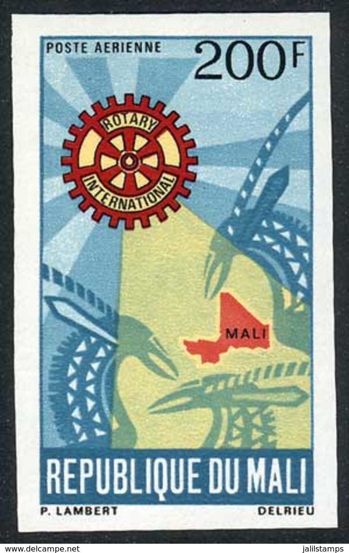 MALI: Sc.C103, 1970 Rotary, Map, IMPERFORATE Variety, VF! - Mali (1959-...)