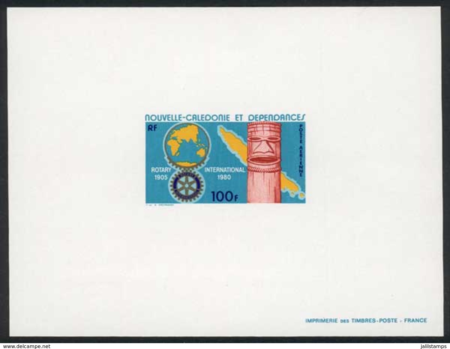 NEW CALEDONIA: Sc.C161, 1980 Rotary (maps), DELUXE PROOF On Imperforate Sheet, VF Quality! - Autres & Non Classés