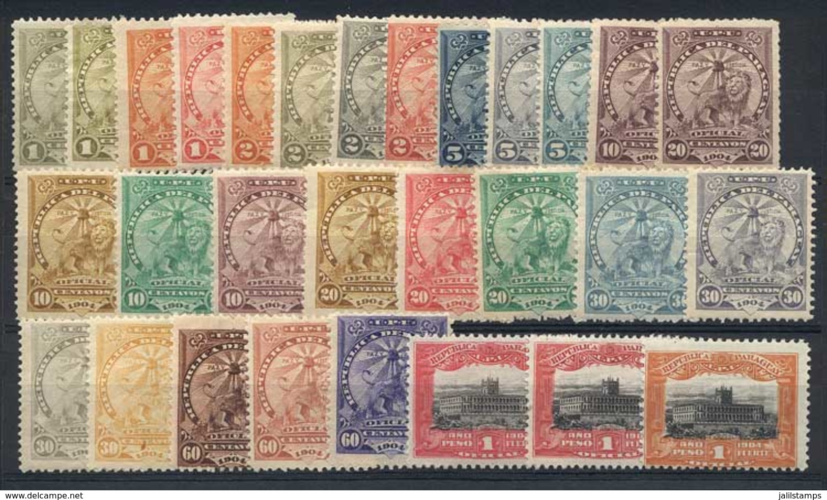 PARAGUAY: Sc.O57/O84, 1905/8, Complete Set, Mint Lightly Hinged, VF Quality, Rare! - Paraguay