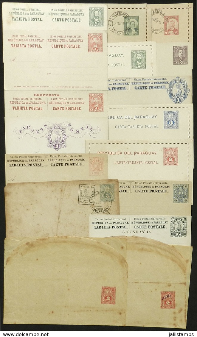 PARAGUAY: 16 Old Postal Stationeries, 2 Illustrated On Back, Most Of Fine To VF Quality! - Paraguay