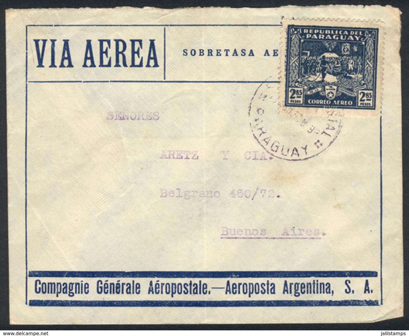 PARAGUAY: 32 Airmail Covers Sent To Argentina Between 1929 And 1944, Very Interesting Combinations Of Frankings And Vari - Paraguay